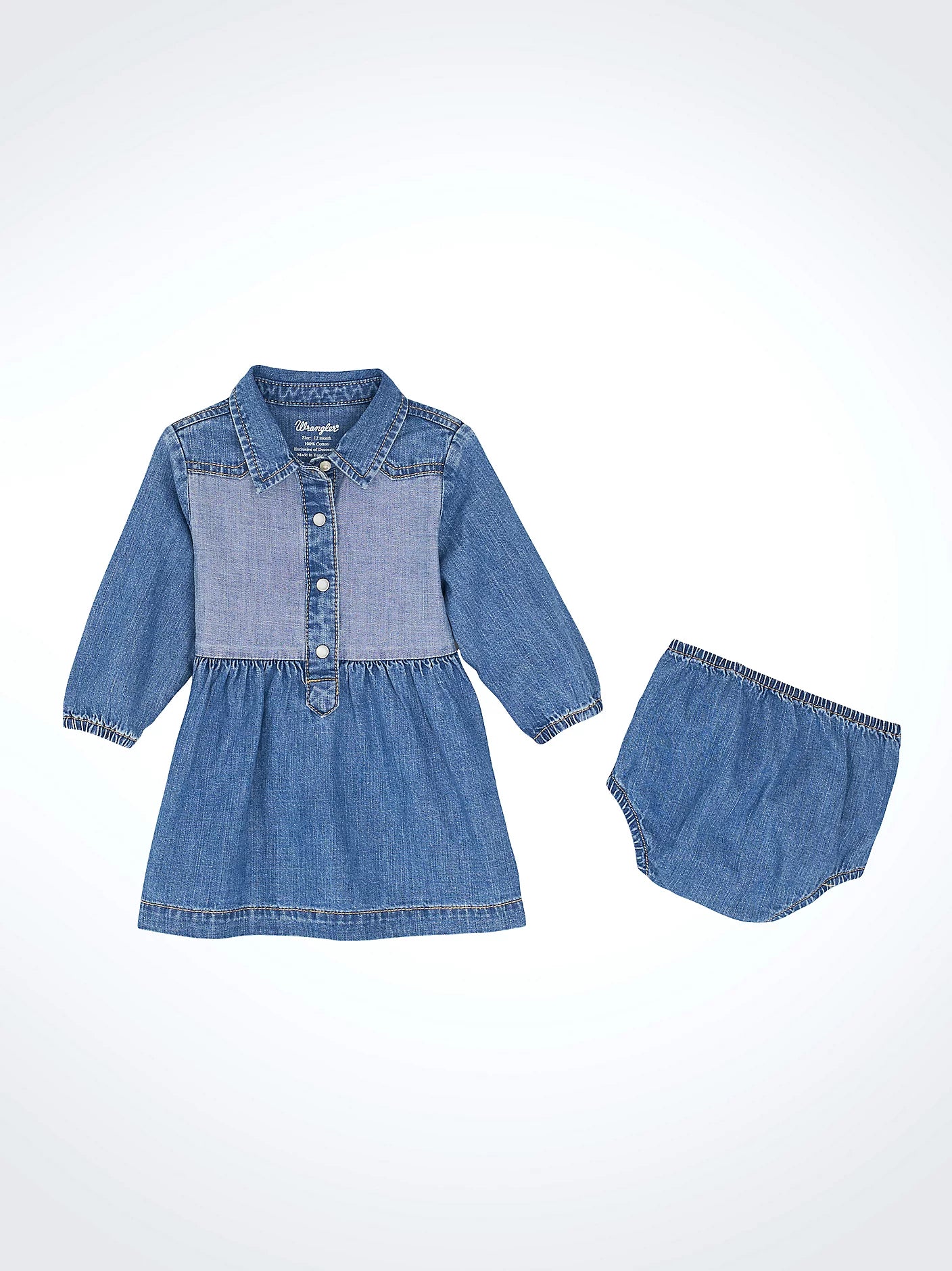 Wrangler Baby Girls' Western Denim Dress 3-6M Wrangler Baby Girls' Western Denim Dress 3-6M
