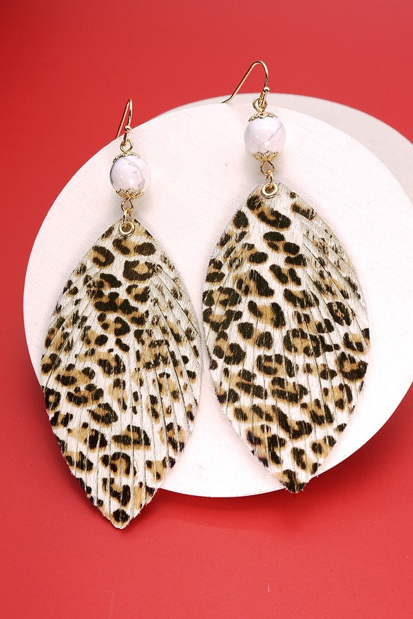 Leopard on sale feather earrings