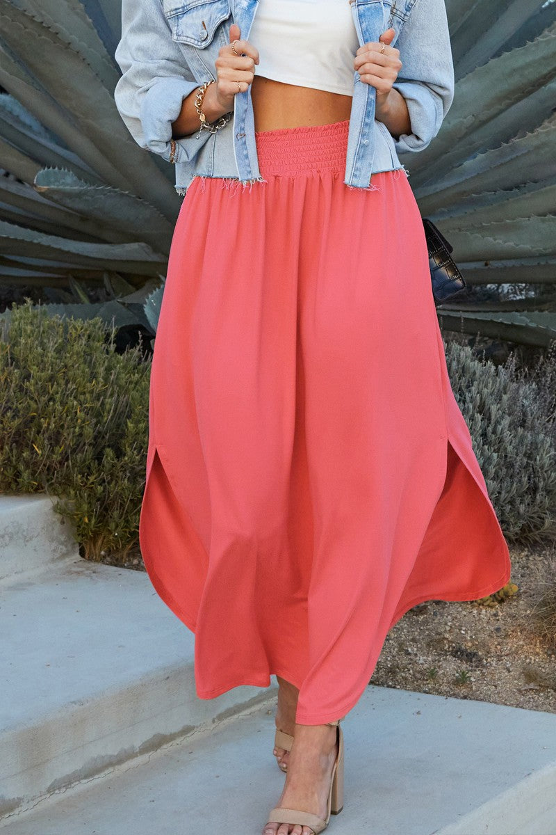 Smocking Maxi Skirt
