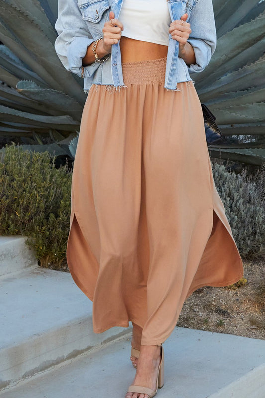 Smocking Maxi Skirt