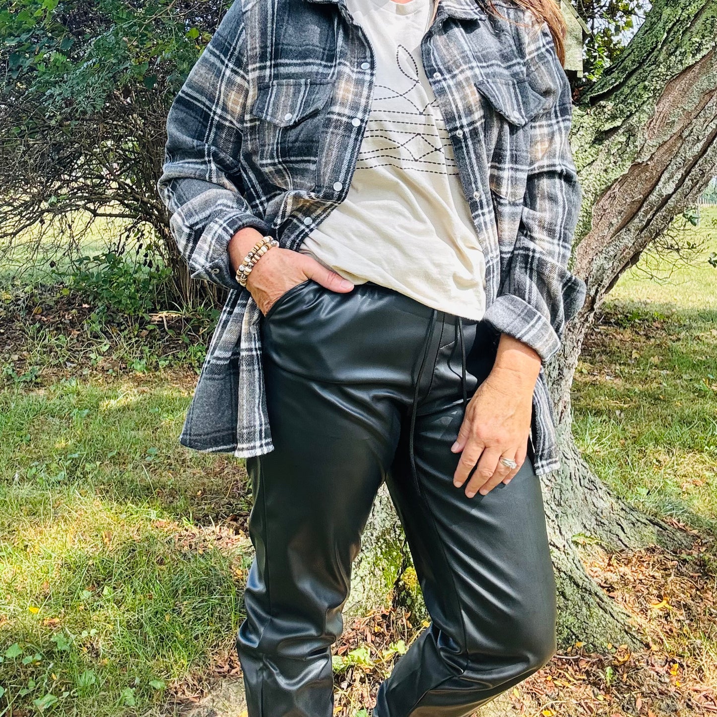 Sassy Leather Joggers