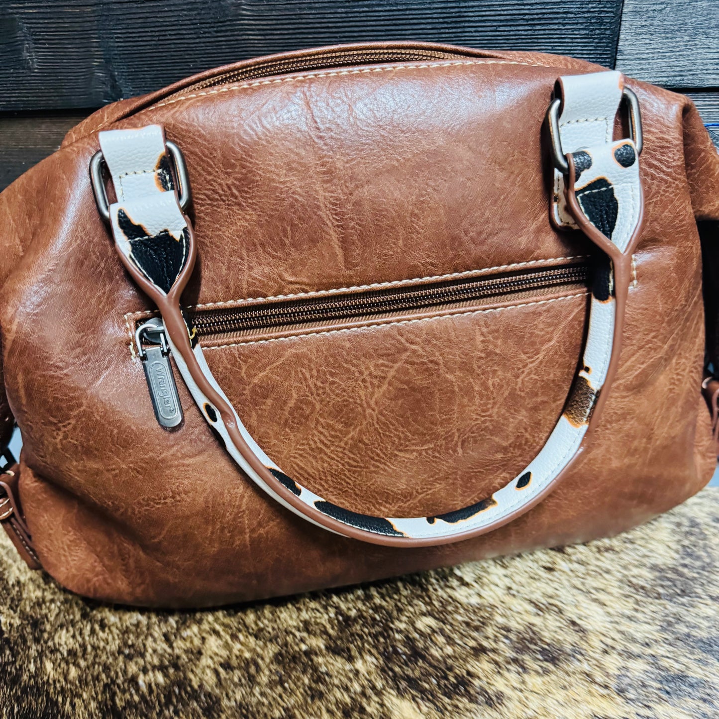 Cowprint Satchel Wrangler 3pc set