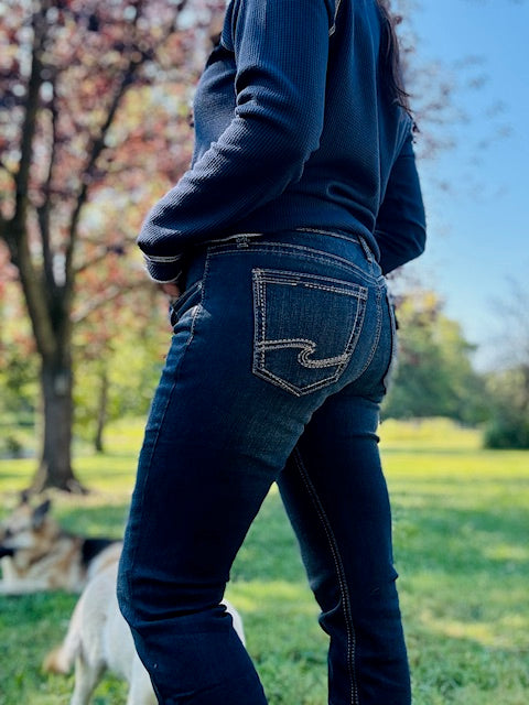 Suki Silver Jeans Mid-Straight