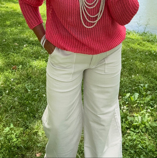 Cream Beach Pants