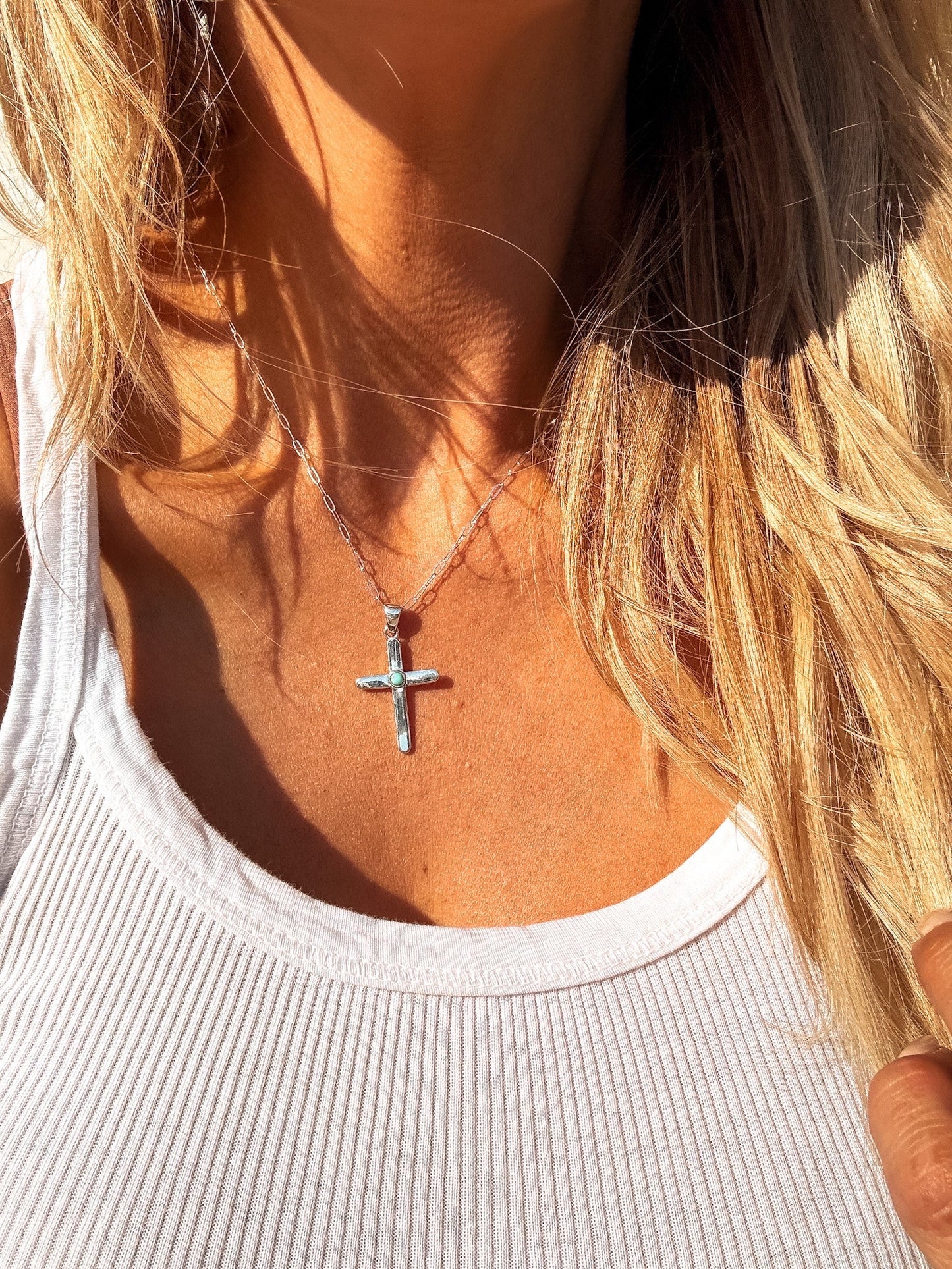 Ava Turquoise Cross Necklace