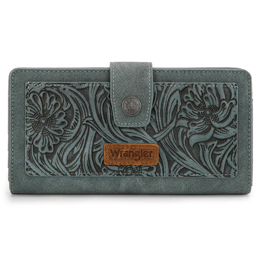 Wrangler Western Floral Tooled RFID Wallet