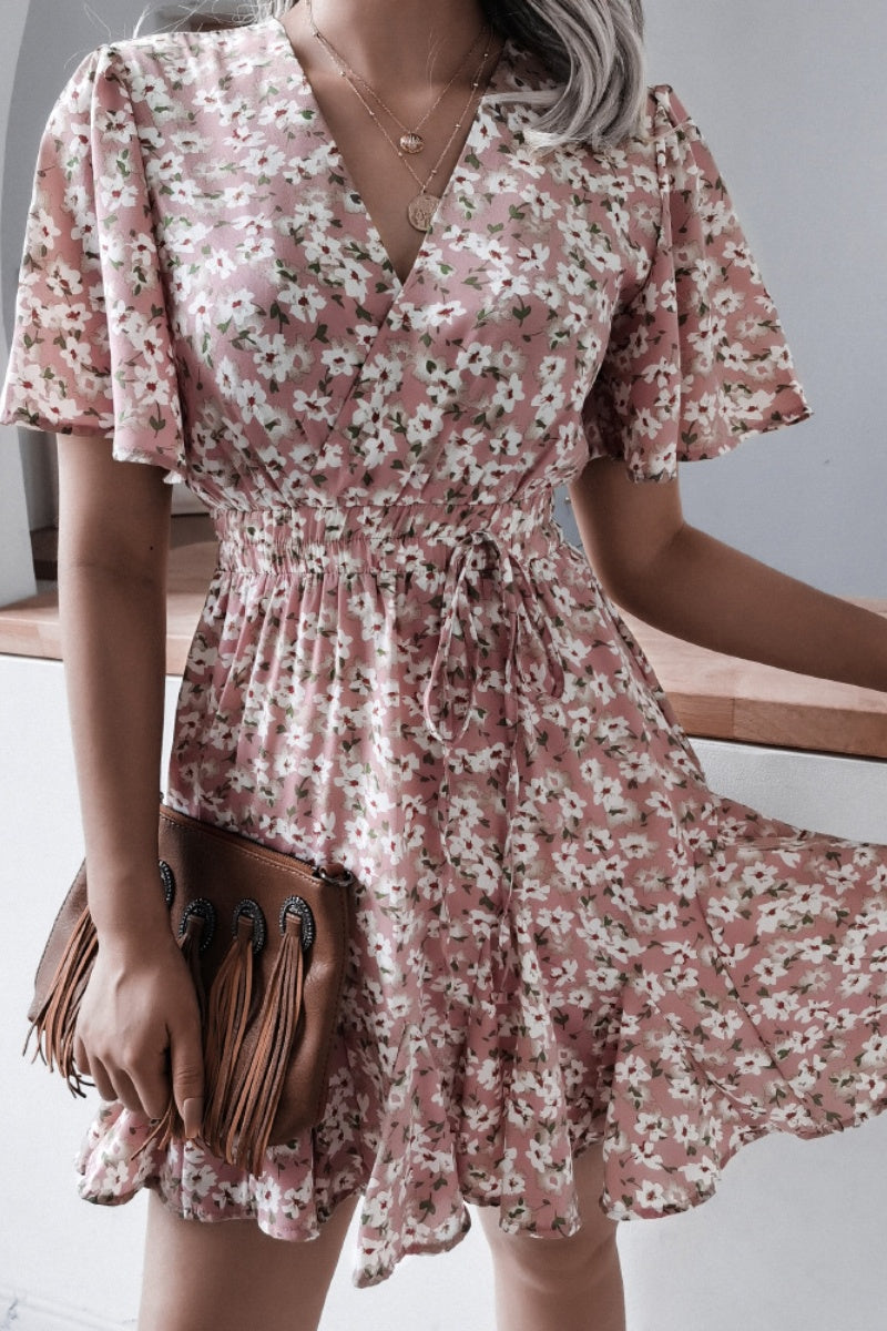 Flirty in Floral spring summer dress XL / Pink