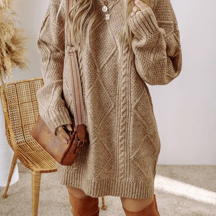 Cable Knit Sweater Dress