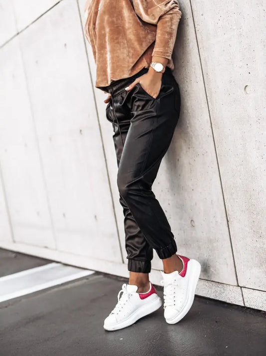 Sassy Leather Joggers