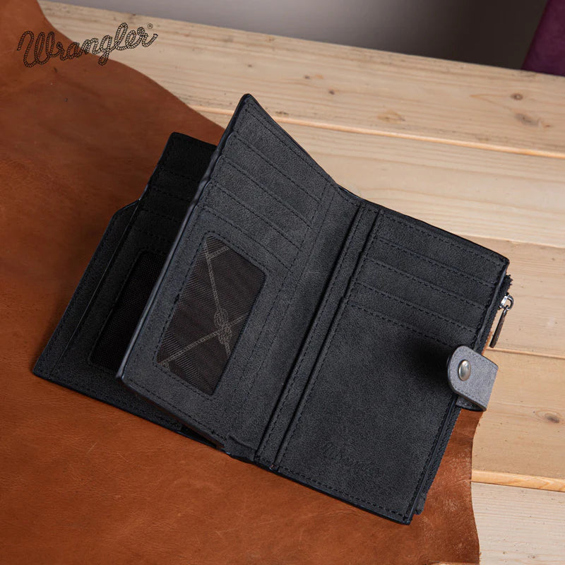 Wrangler "W" Stitch Card Holder Bi-Fold Wallet