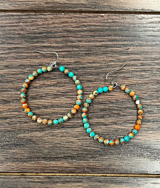 Gemstone Hoop Earrings