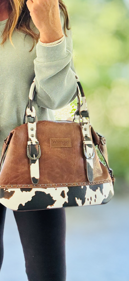Cowprint Satchel Wrangler 3pc set