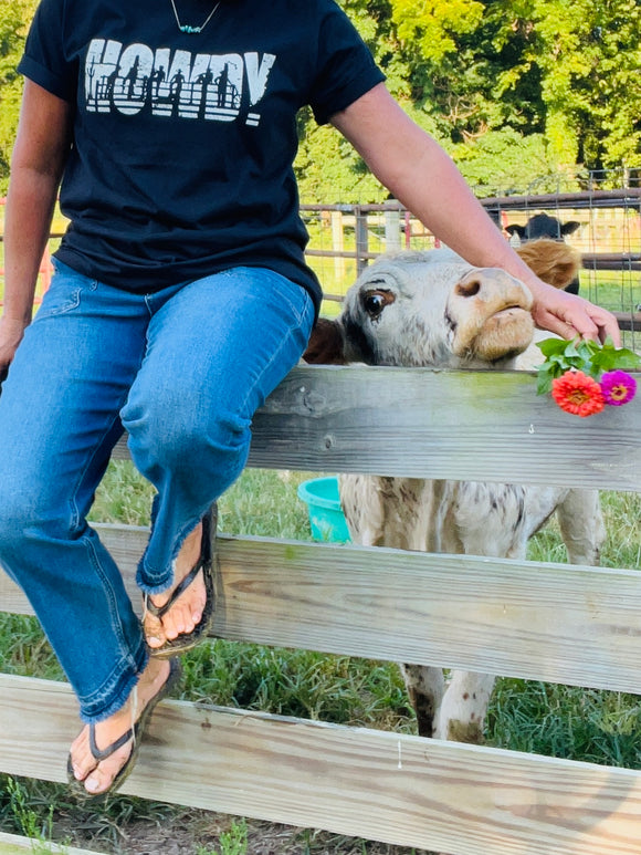 Howdy in Black Tee