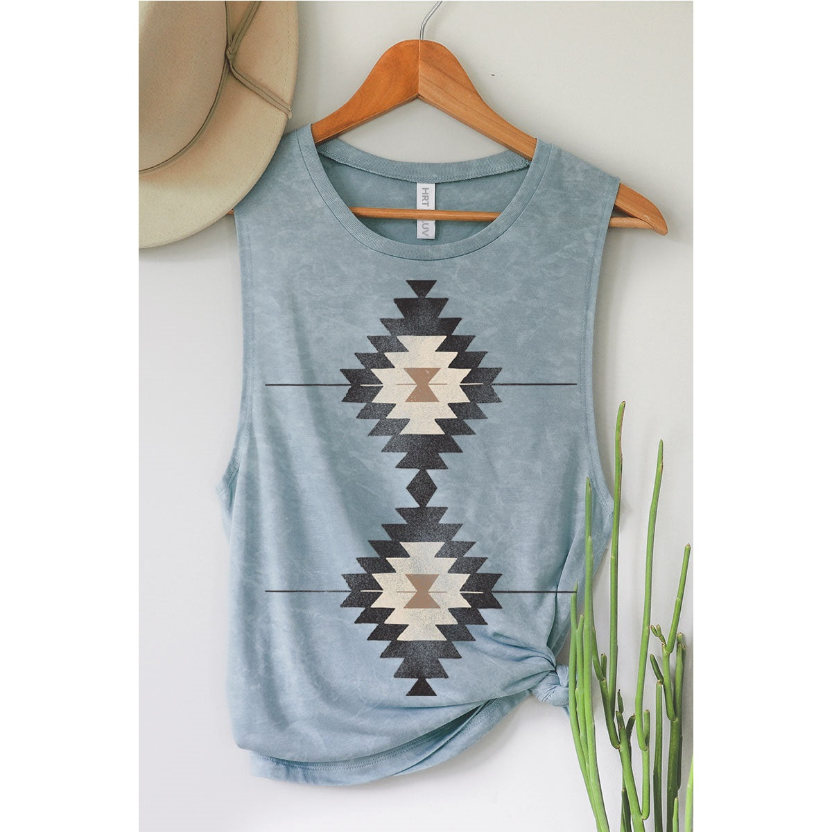 Tank Vs Aztec Aztec Mineral Wash Tank Tank Top with Western Vibe – Burdge Boots