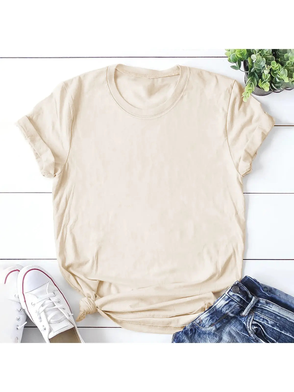 Basic Solid Tee great for layering or alone