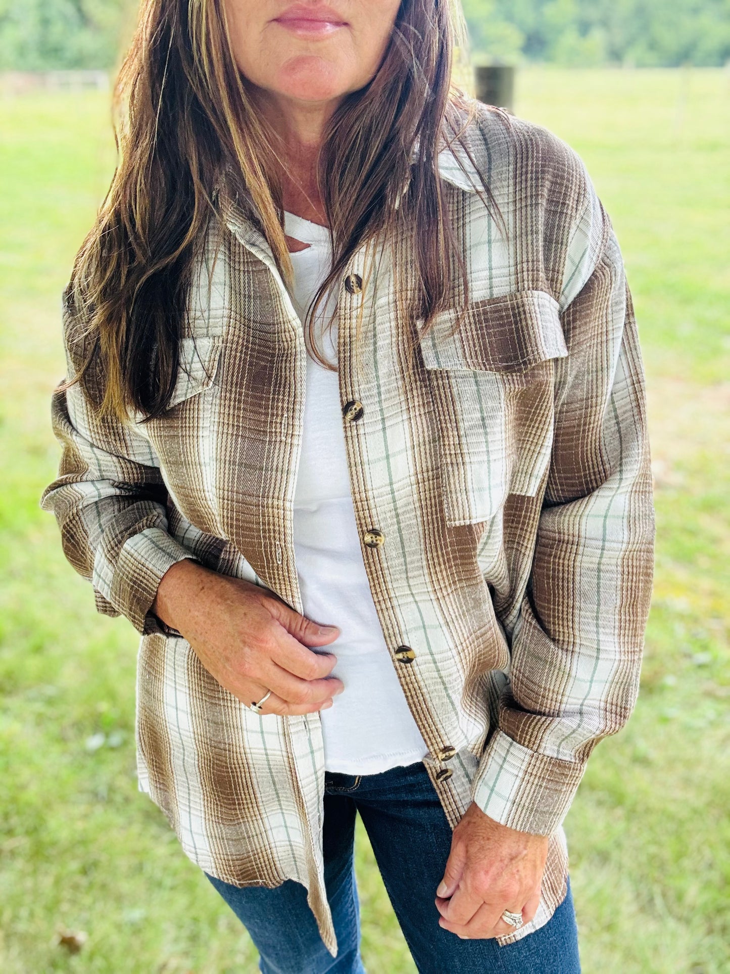 Coffee Button Down