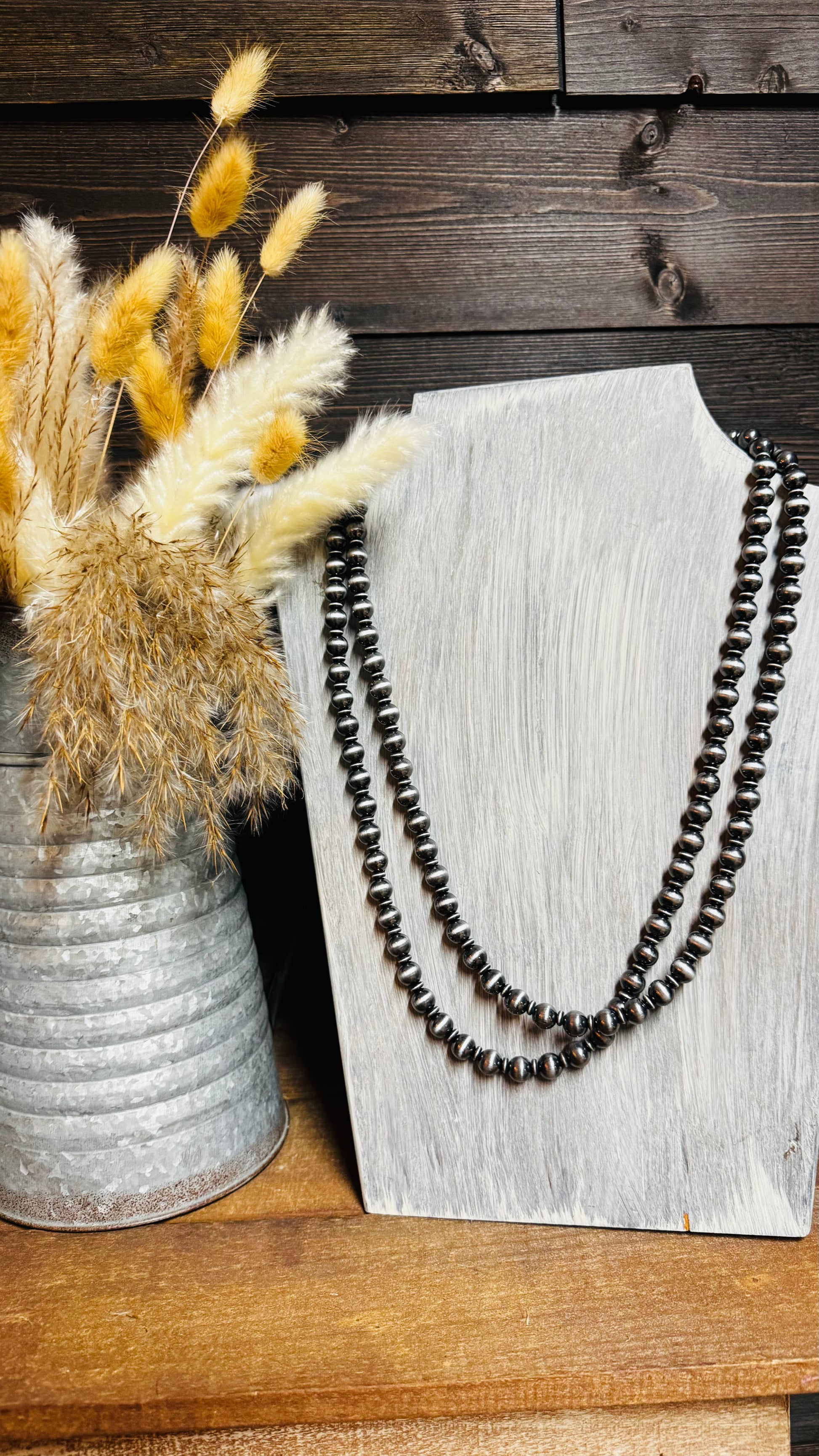 60″ Navajo Style Pearl Necklace leave it long or double it for a layered look.