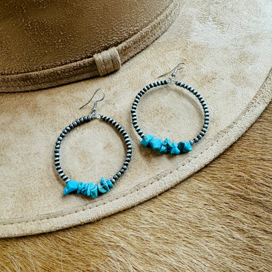 Stone Chip Hoops Turq