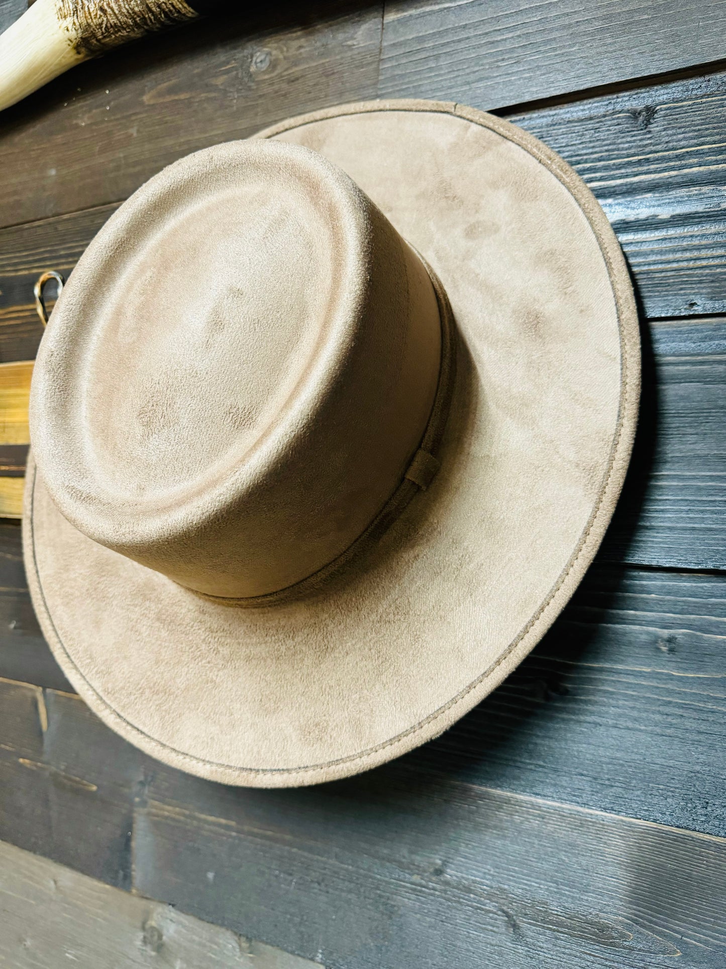 Vegan Suede Crown Top Hat