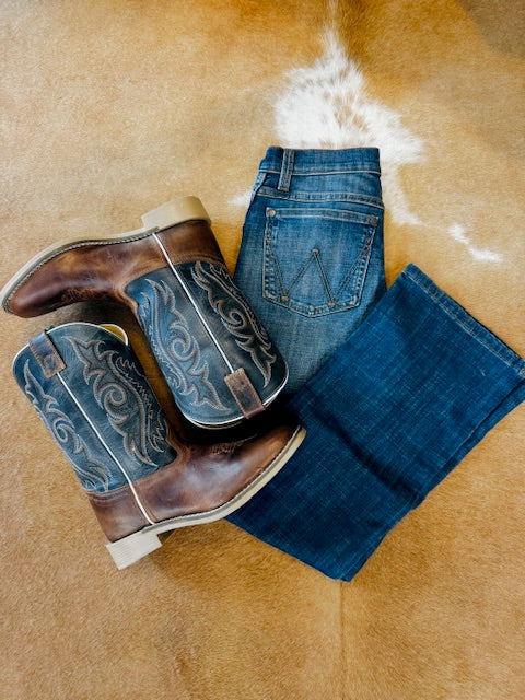 A Youth Square Toe Western Boot that is Stylish and Affordable.