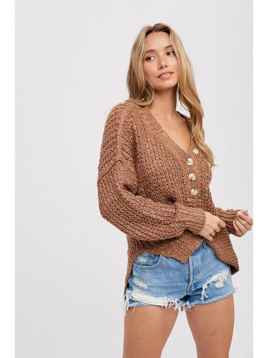 Mocha Henley Sweater