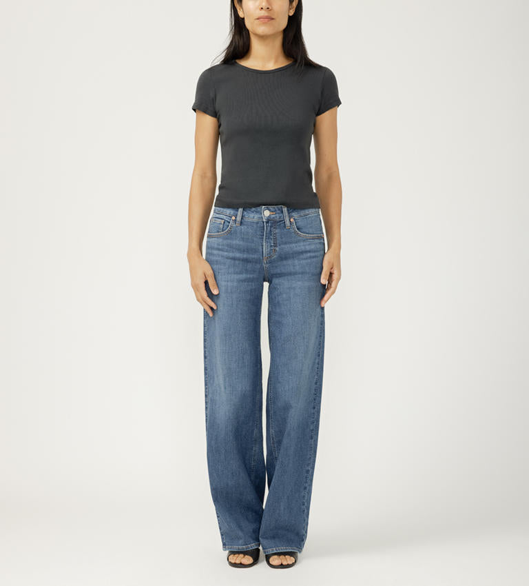 Silver Suki Mid Rise Wide Leg