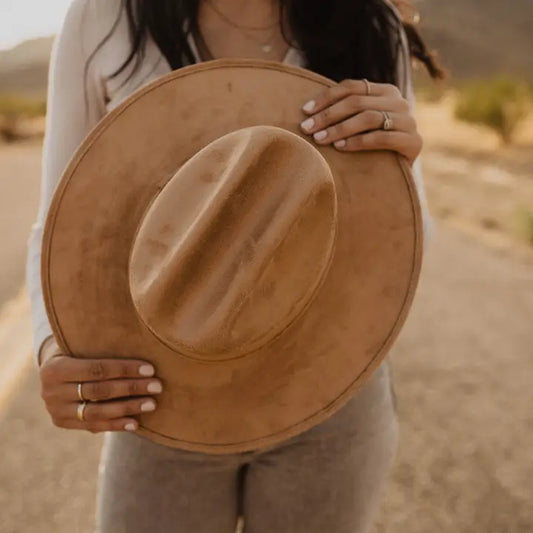 Cowgirl Cattleman Crown Flat Brim Hat