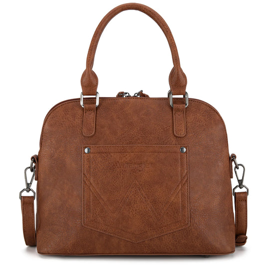 BARREL SATCHEL BAG BROWN
