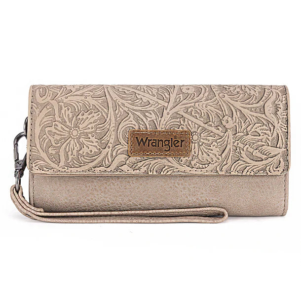 Wrangler Western Floral Tooled Tri-fold Wallet