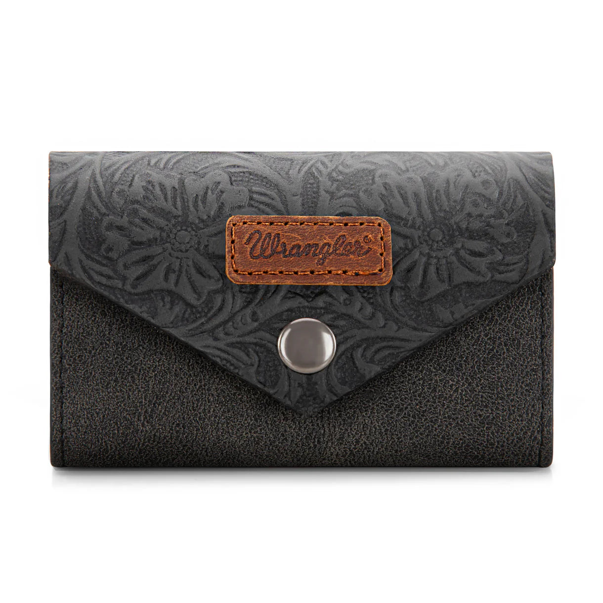 Wrangler Tooled Card Holder - Black