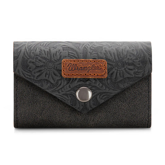 Wrangler Tooled Card Holder - Black
