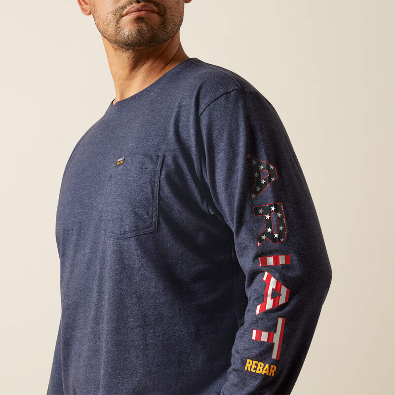 Ariat work shirt crewneck long sleeves american flag 