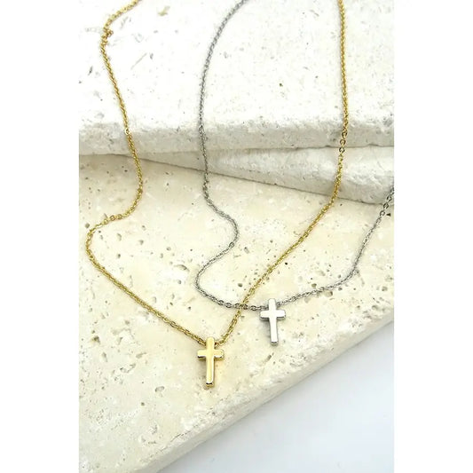 An extra meaningful cross necklace to keep it simple and perfect for women who love classic style!• Gold dipped• Nickel & lead free Size & Fit• 16" length• cross pendant• .5" length .25" width• 3" extension