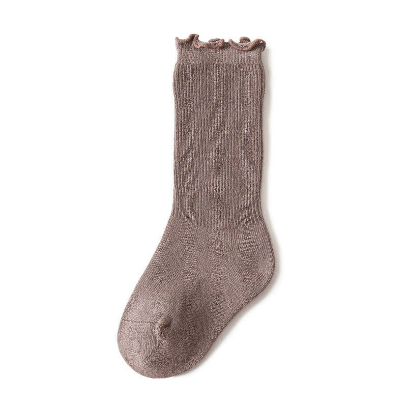 Frilly Socks A Coffee Color Mid Rise Frilly Tube Sock. – Burdge Boots