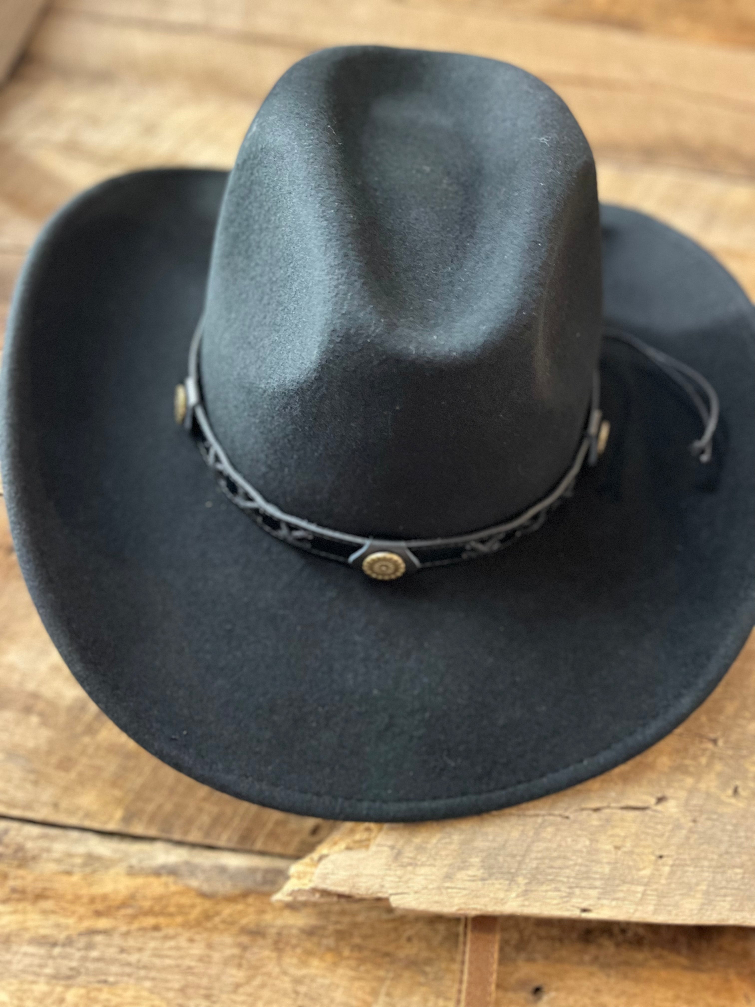 Black Dakota Crushable Hat Black 100% Wool Crushable Cowboy hat with ...