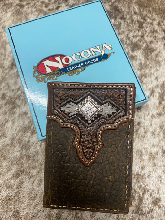 Nocona Leather Western Tri fold wallet ~ N5416944