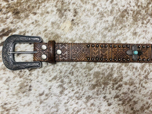 Aztec Leather Belt ~ D140001002