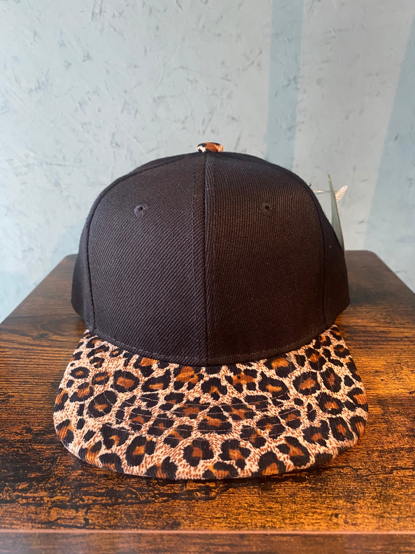 Black and Lil Leopard cap ~ 8982