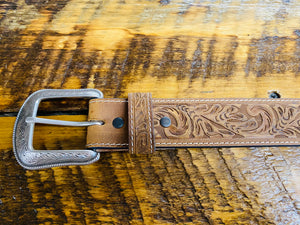 Leather Tooled Belt ~ D8612
